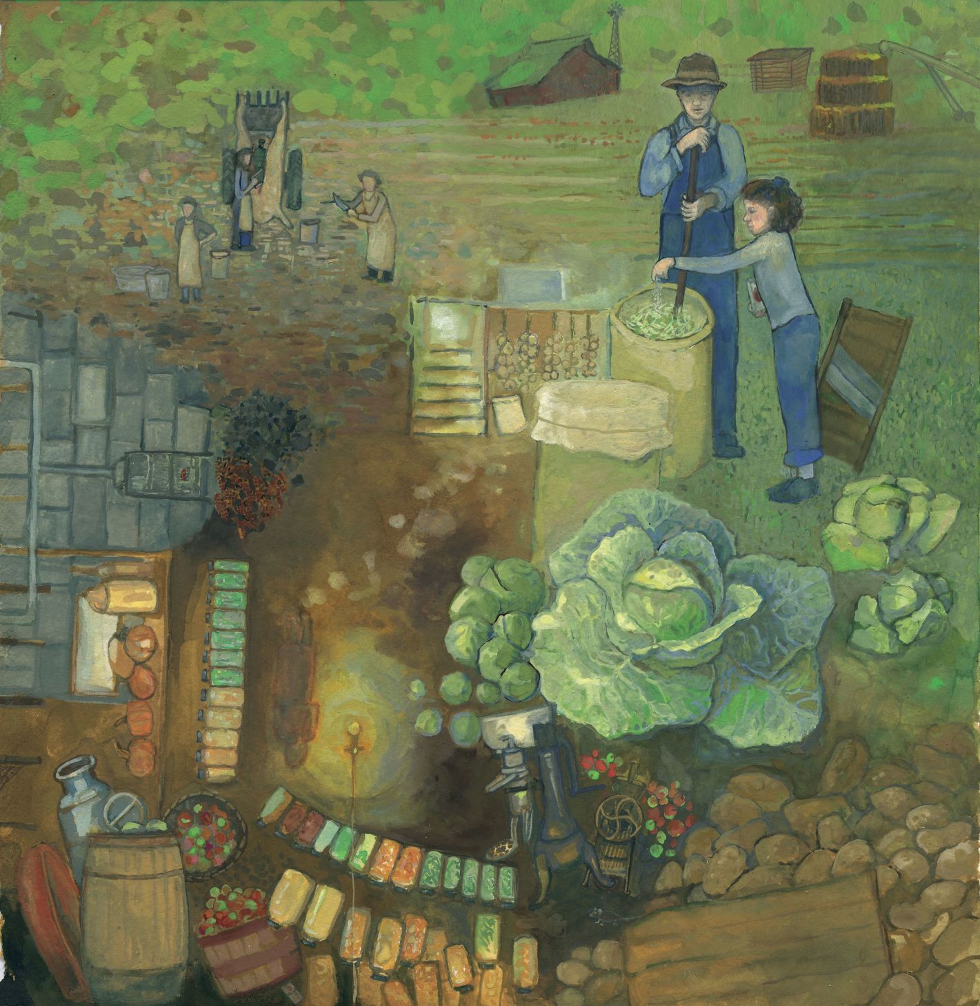 "Making Sauerkraut" by Lorraine Ortner-Blake